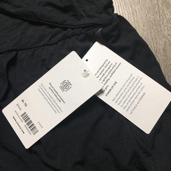 NWT Athleta Release Pant Hi Rise Wide Leg Split Hem Crop Lounge Yoga Black XL - Picture 6 of 12